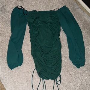 Chic Long Sleeve Green Dress